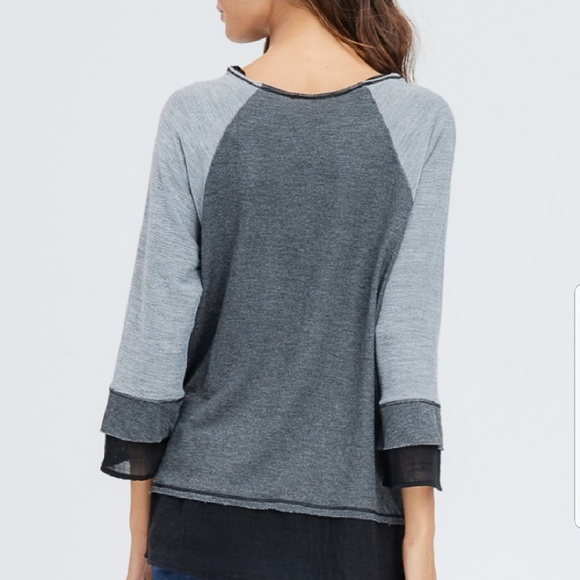 New!! Chaz tiere sleeved & hem top - Picture 4 of 5